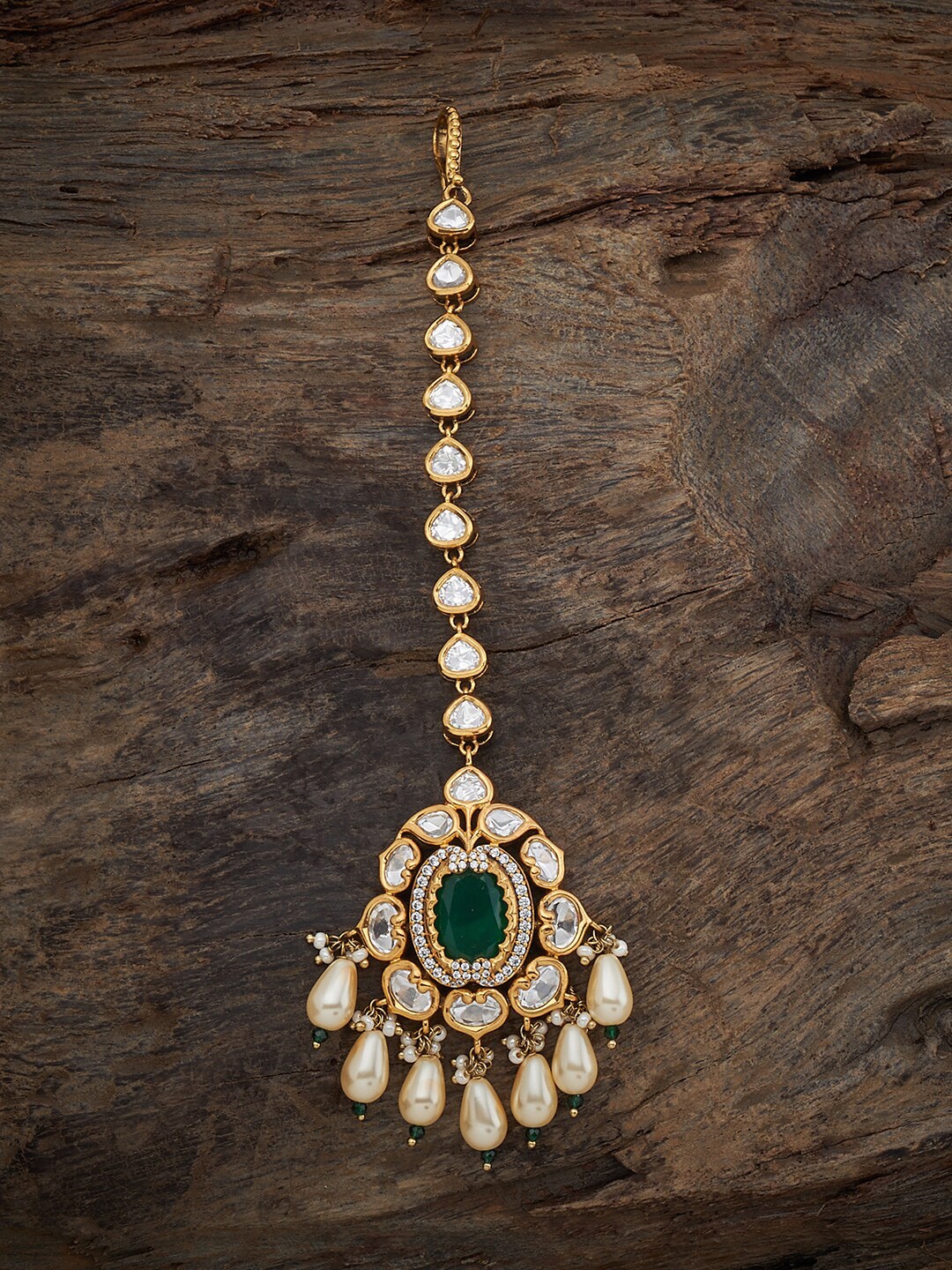 

Kushal's Fashion Jewellery Kundan Studded Maang Tikka, Gold