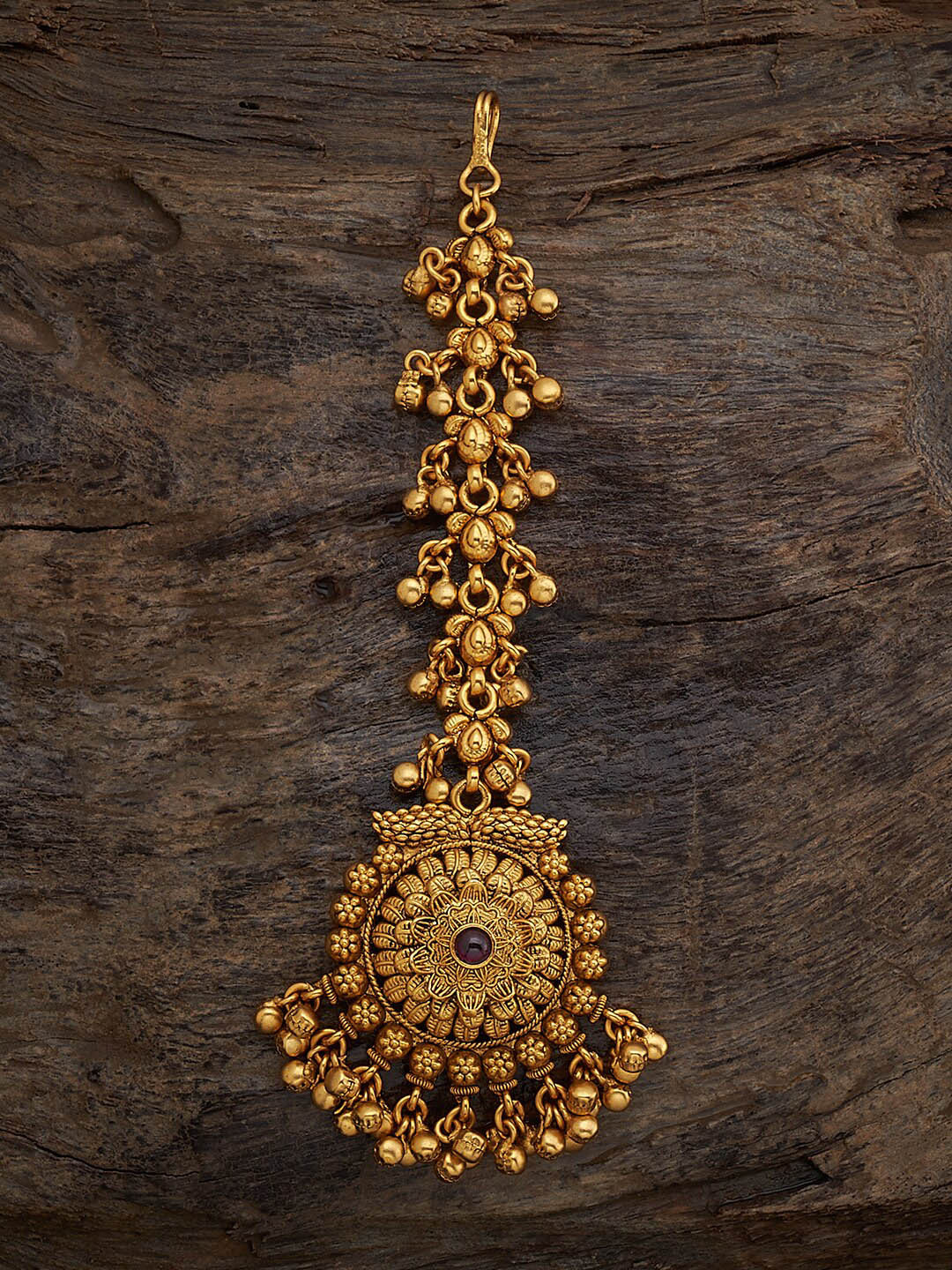 

Kushal's Fashion Jewellery Artificial Stones Studded Maang Tikka, Gold