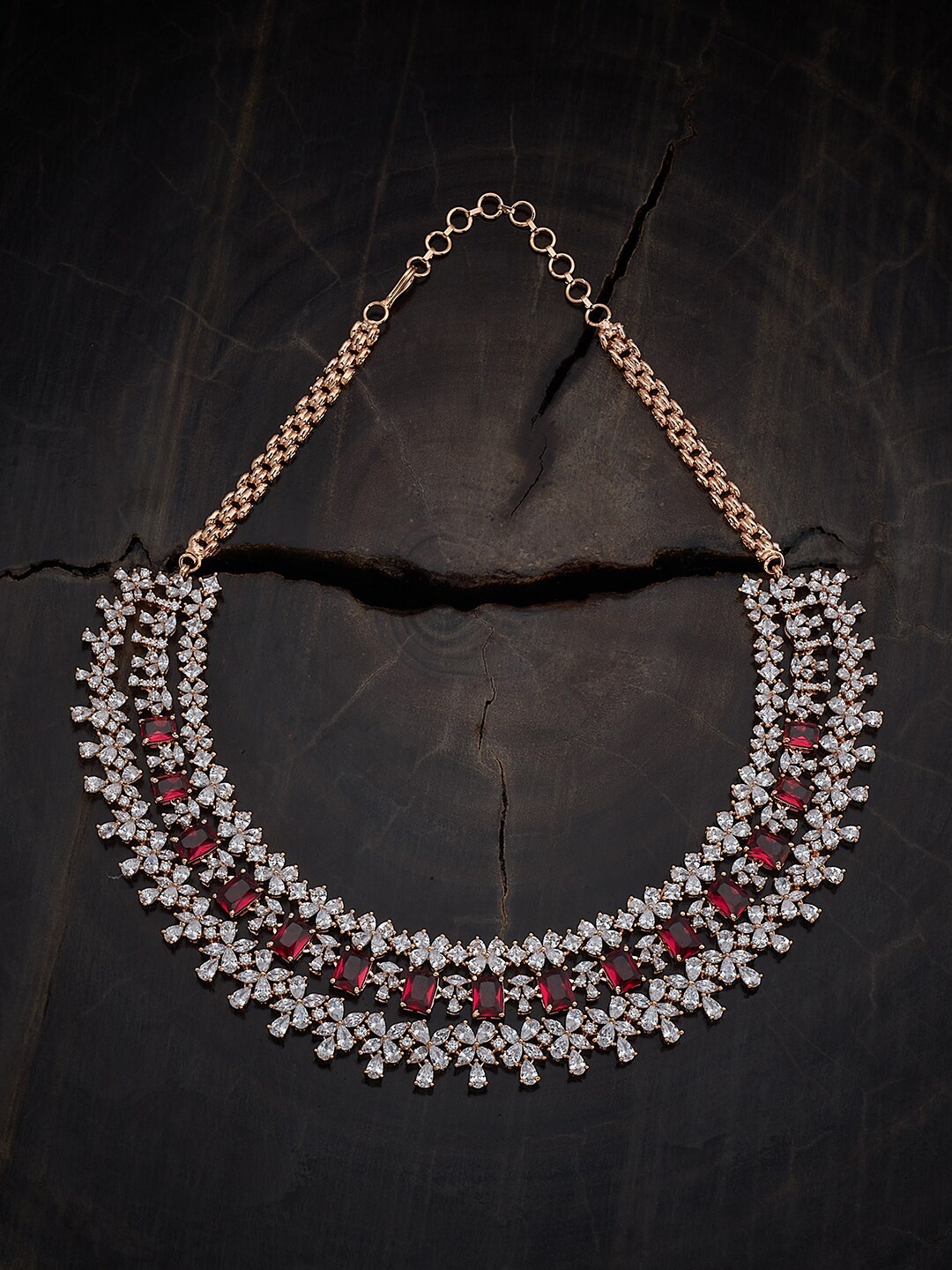

Kushal's Fashion Jewellery Rose Gold-Plated Cubic Zirconia Necklace