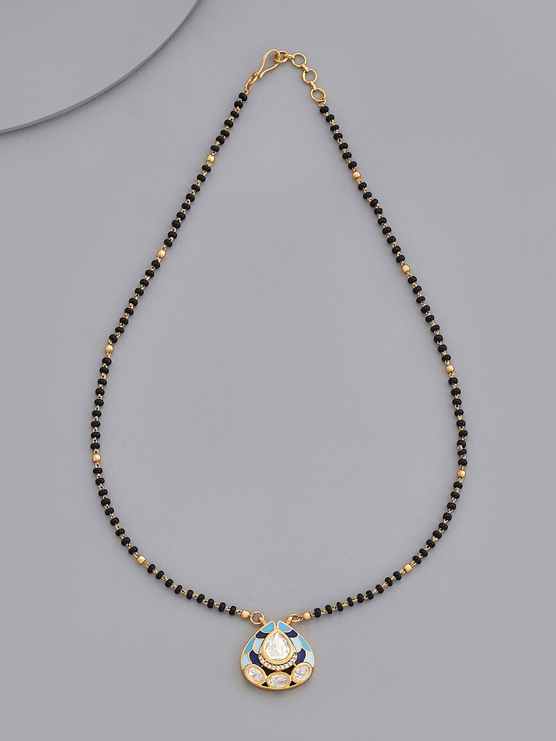 

Kushal's Fashion Jewellery Antique Gold Plated Meenakari Mangalsutra