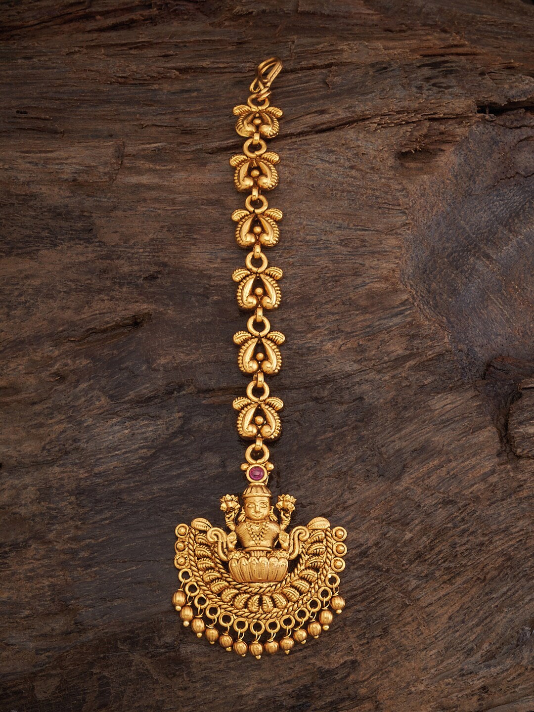 

Kushal's Fashion Jewellery Gold-Plated Artificial Stones Studded Maang Tikka