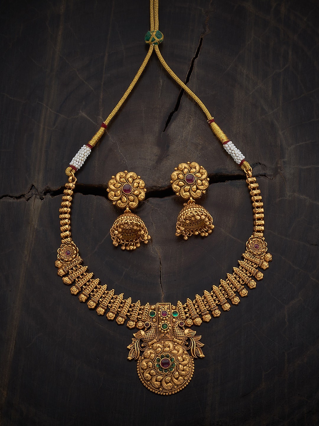 

Kushal's Fashion Jewellery Gold-Plated Stone Studded Jewellery Set