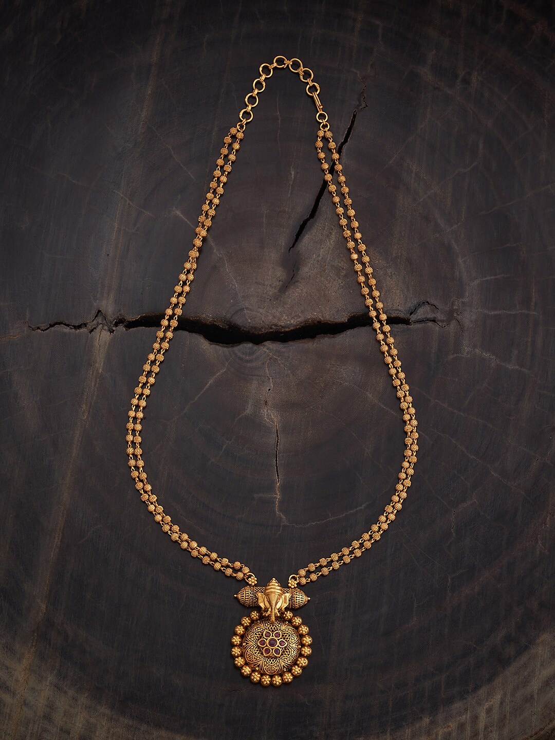 

Kushal's Fashion Jewellery Gold-Plated Antique Necklace