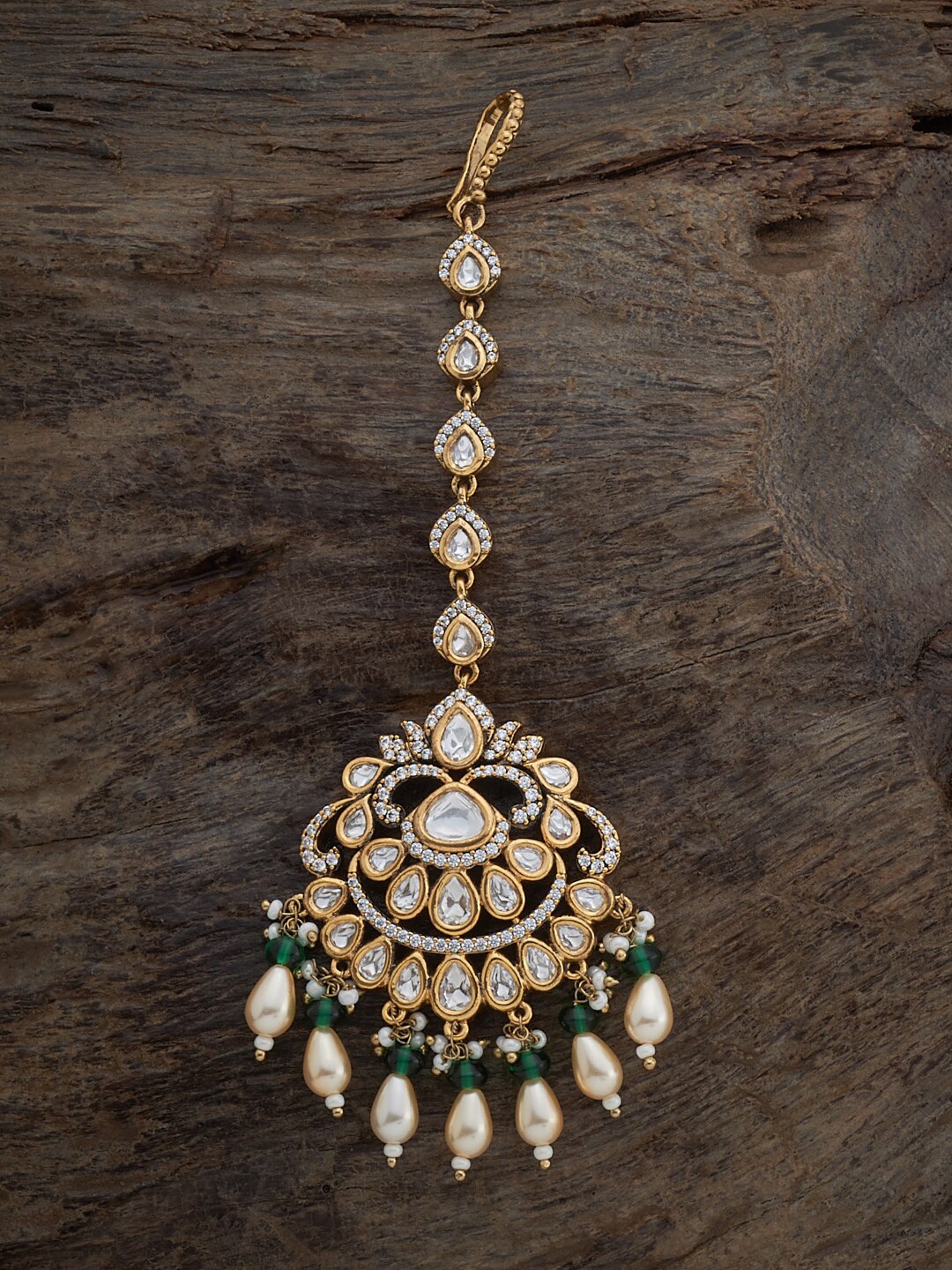 

Kushal's Fashion Jewellery Kundan Studded Maang Tikka, Gold