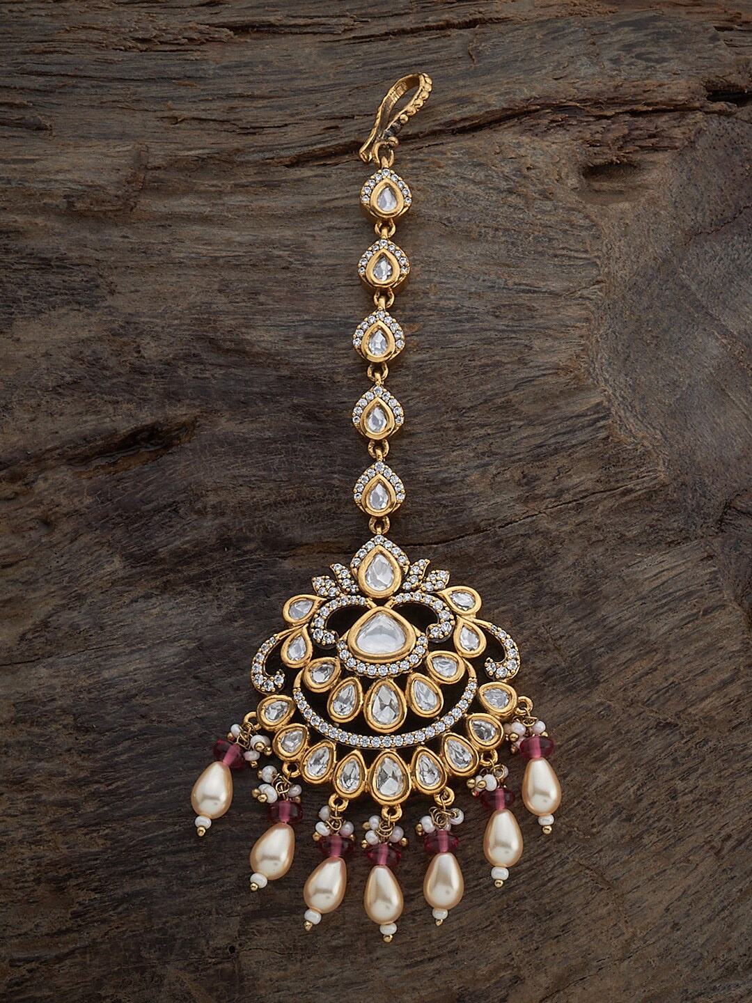 

Kushal's Fashion Jewellery Kundan Studded Maang Tikka, Gold