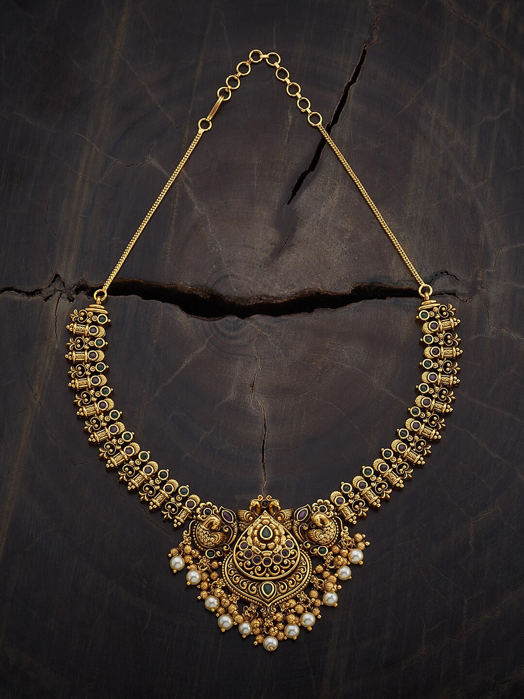 

Kushal's Fashion Jewellery Gold-Plated Antique Necklace