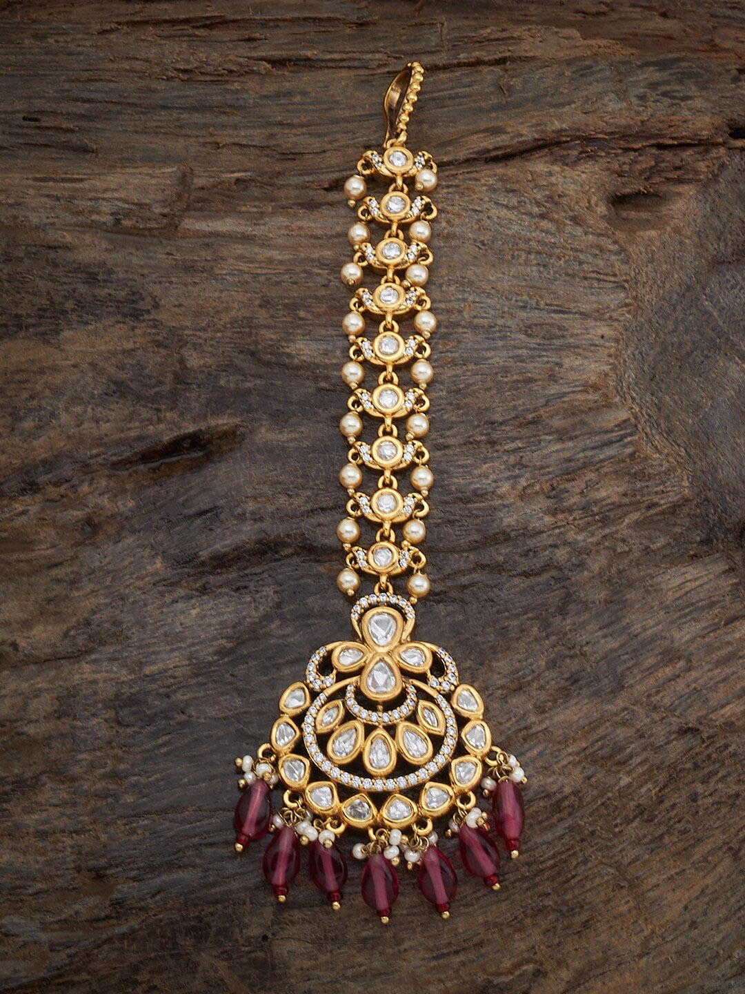 

Kushal's Fashion Jewellery Kundan Studded Maang Tikka, Gold