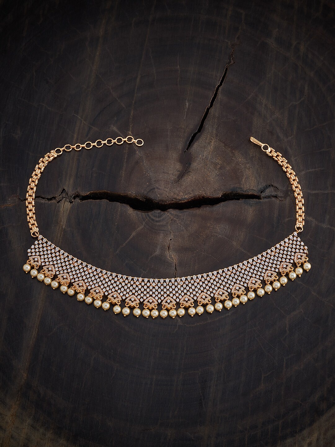 

Kushal's Fashion Jewellery Cubic Zirconia Gold Plated Necklace
