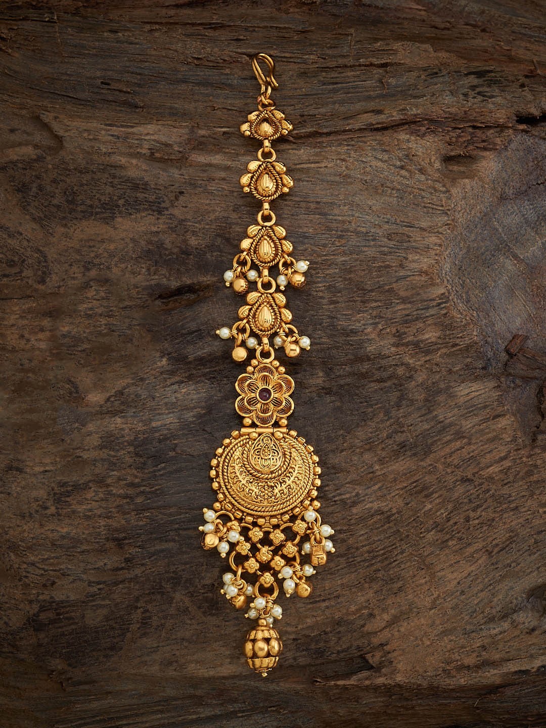 

Kushal's Fashion Jewellery Gold Plated Artificial Beads Studded Maang Tikka