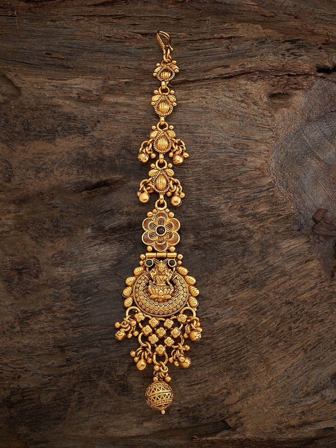 

Kushal's Fashion Jewellery Gold-Plated Artificial Stones Studded Maang Tikka