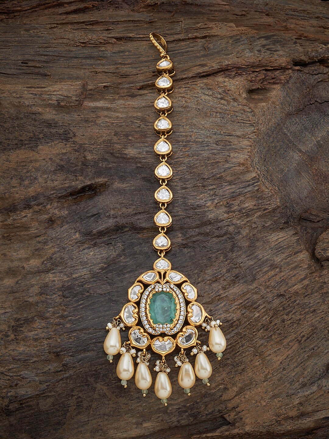 

Kushal's Fashion Jewellery Kundan Studded Maang Tikka, Gold