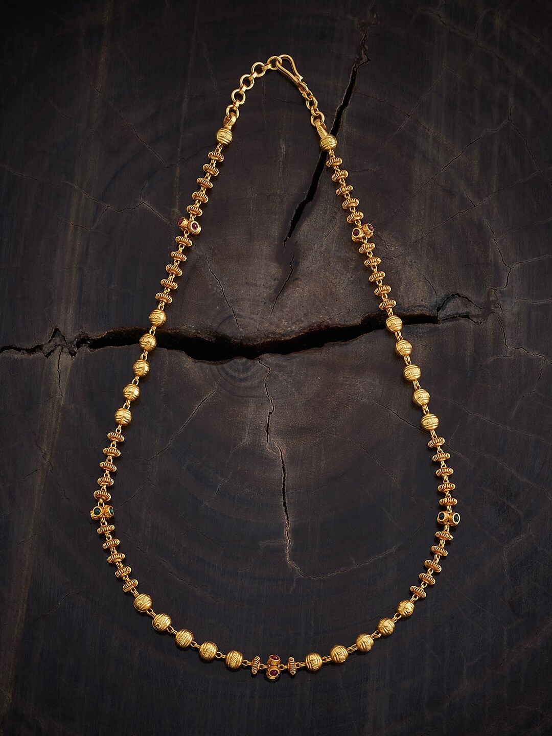 

Kushal's Fashion Jewellery 92.5 Pure Silver Gold-Plated Temple Necklace