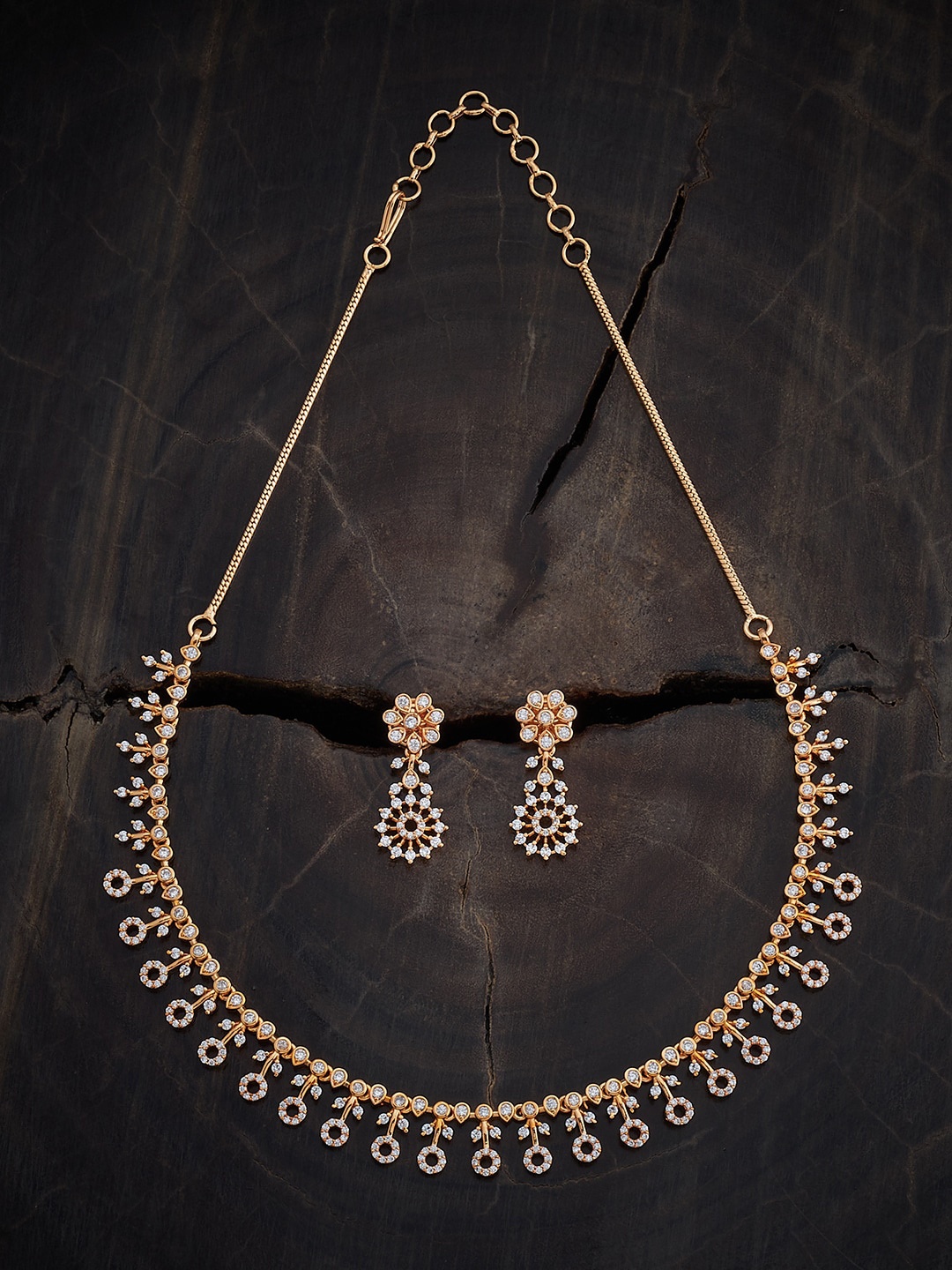 

Kushal's Fashion Jewellery Gold-Plated CZ-Studded Jewellery Set
