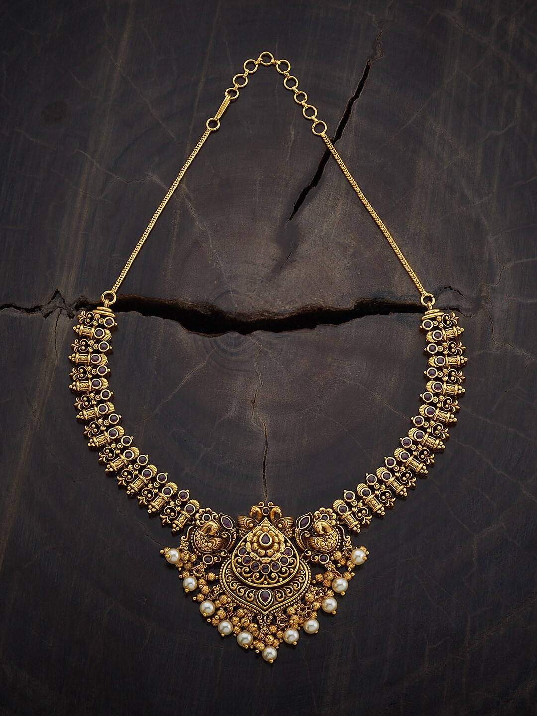 

Kushal's Fashion Jewellery Gold-Plated Antique Necklace