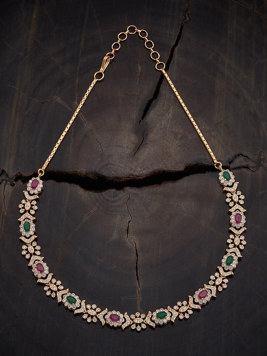 

Kushal's Fashion Jewellery Gold-Plated Cubic Zirconia Necklace