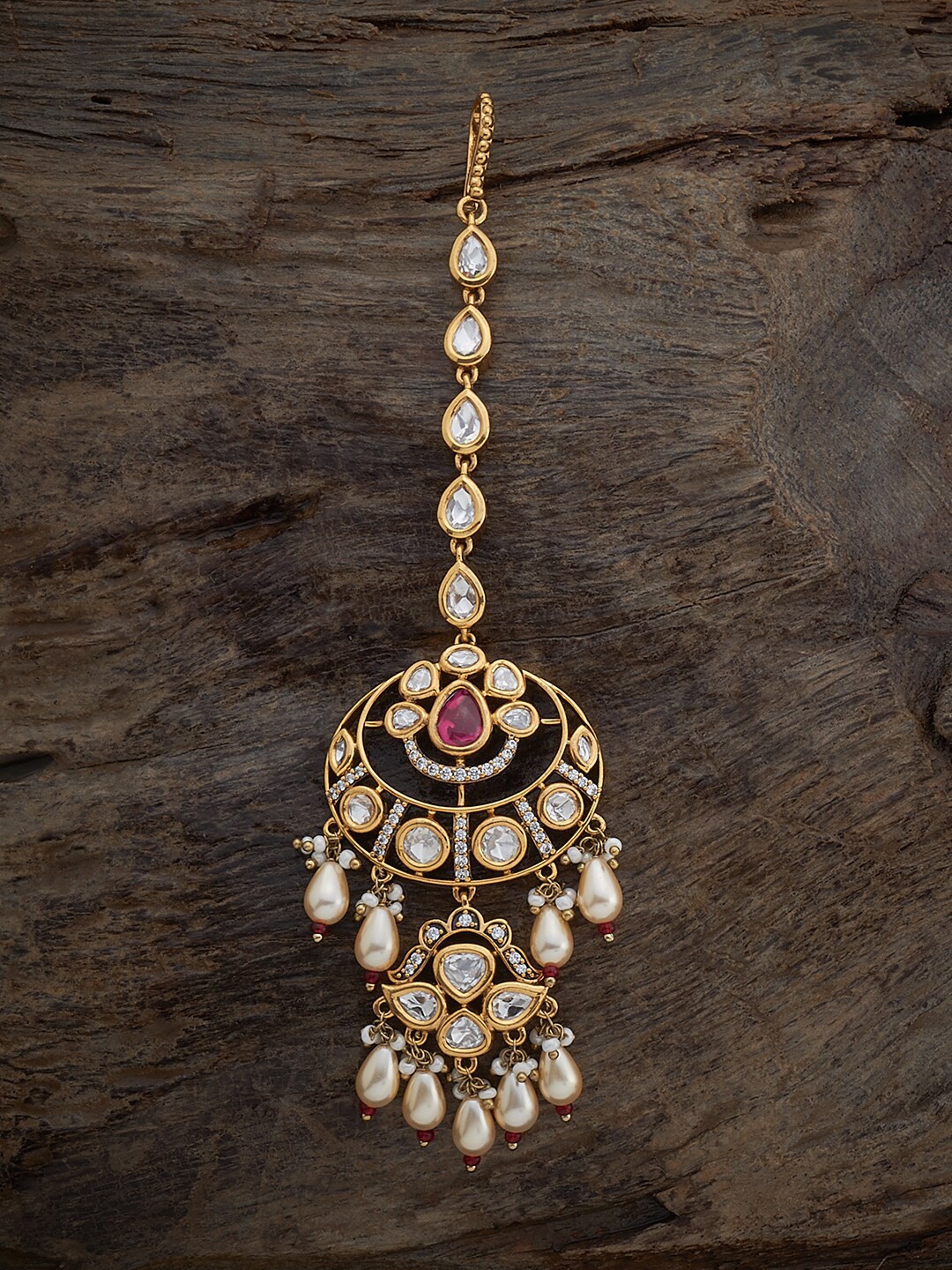 

Kushal's Fashion Jewellery Kundan Studded Maang Tikka, Gold