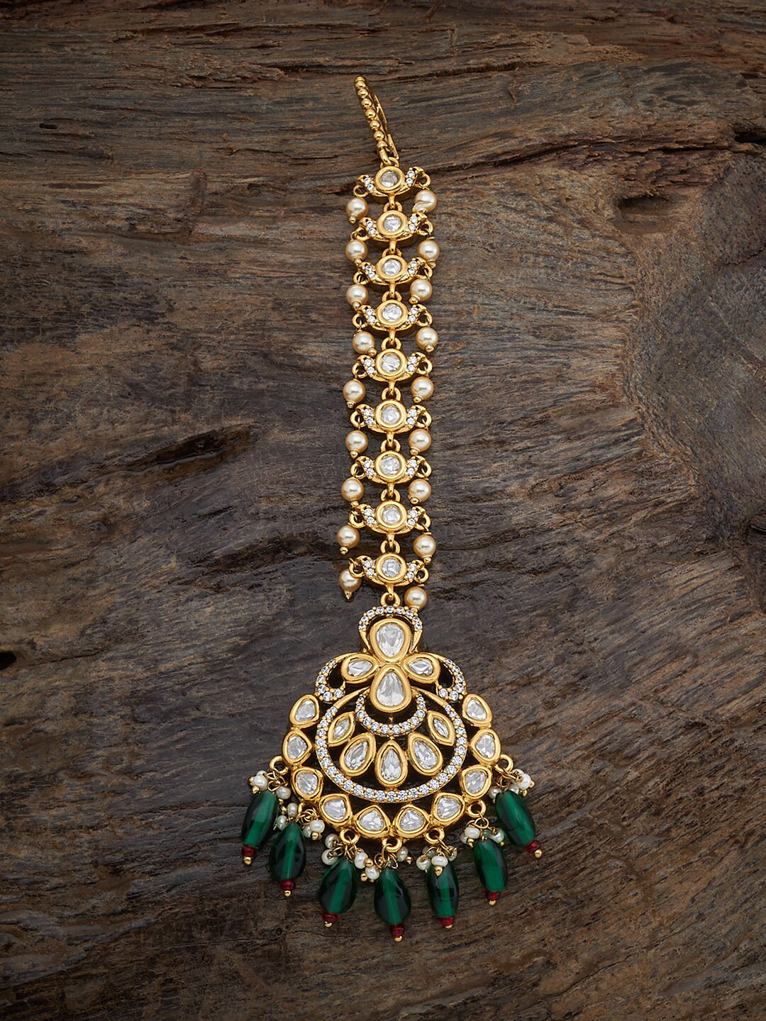 

Kushal's Fashion Jewellery Kundan Studded Maang Tikka, Gold