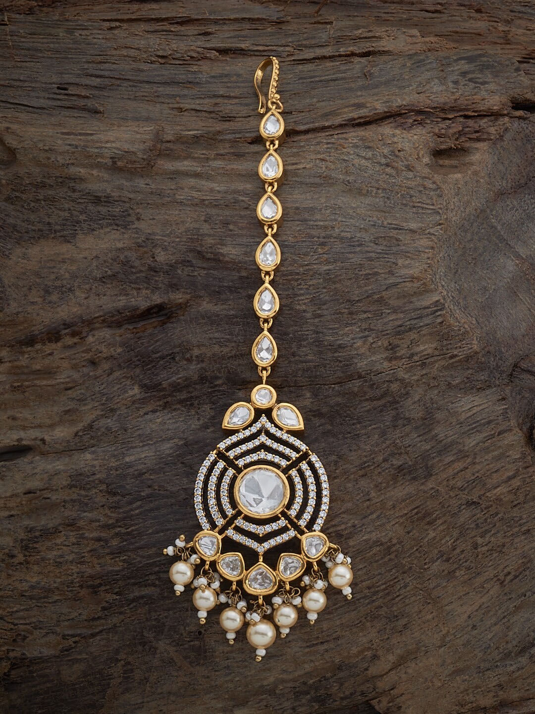 

Kushal's Fashion Jewellery Kundan Studded Maang Tikka, Gold