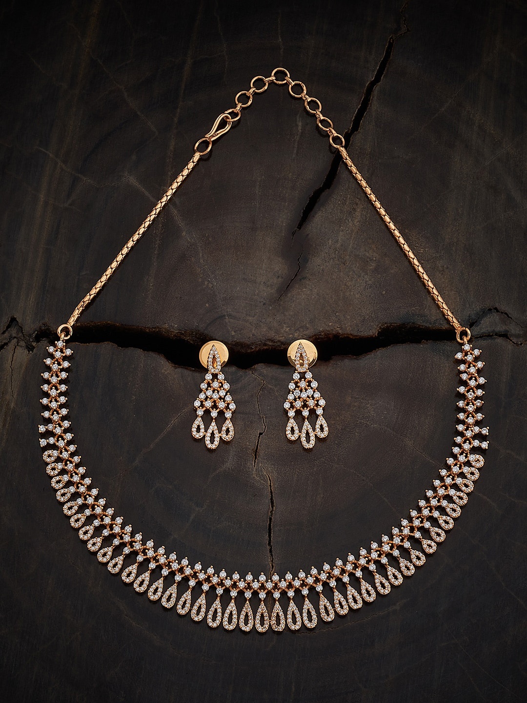 

Kushal's Fashion Jewellery Gold-Plated CZ-Studded Jewellery Set