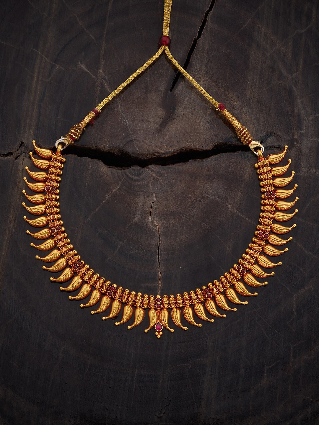 

Kushal's Fashion Jewellery Gold-Plated 92.5 Pure Silver Temple Necklace
