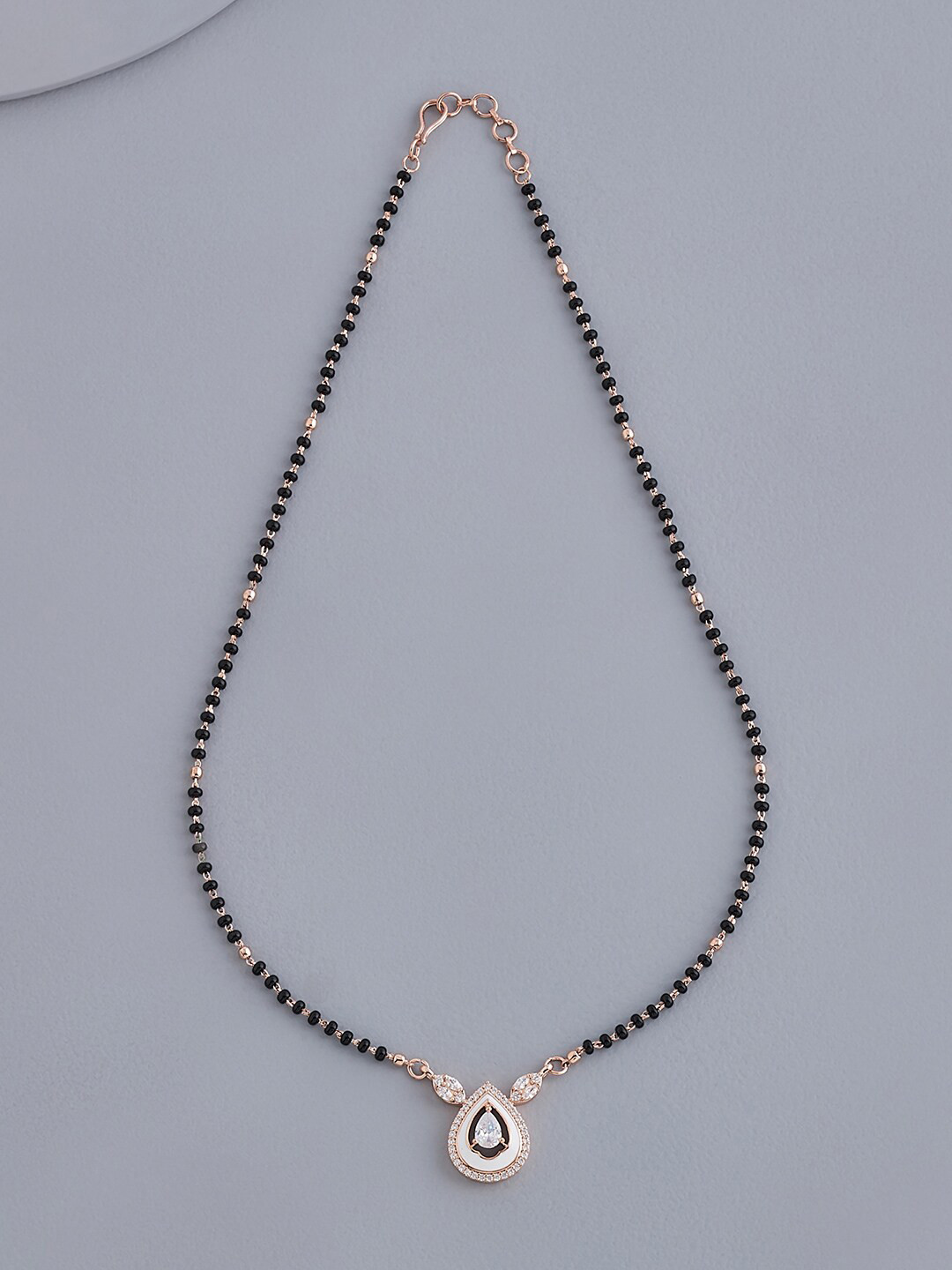 

Kushal's Fashion Jewellery Rose Gold-Plated Zircon Studded Mangalsutra
