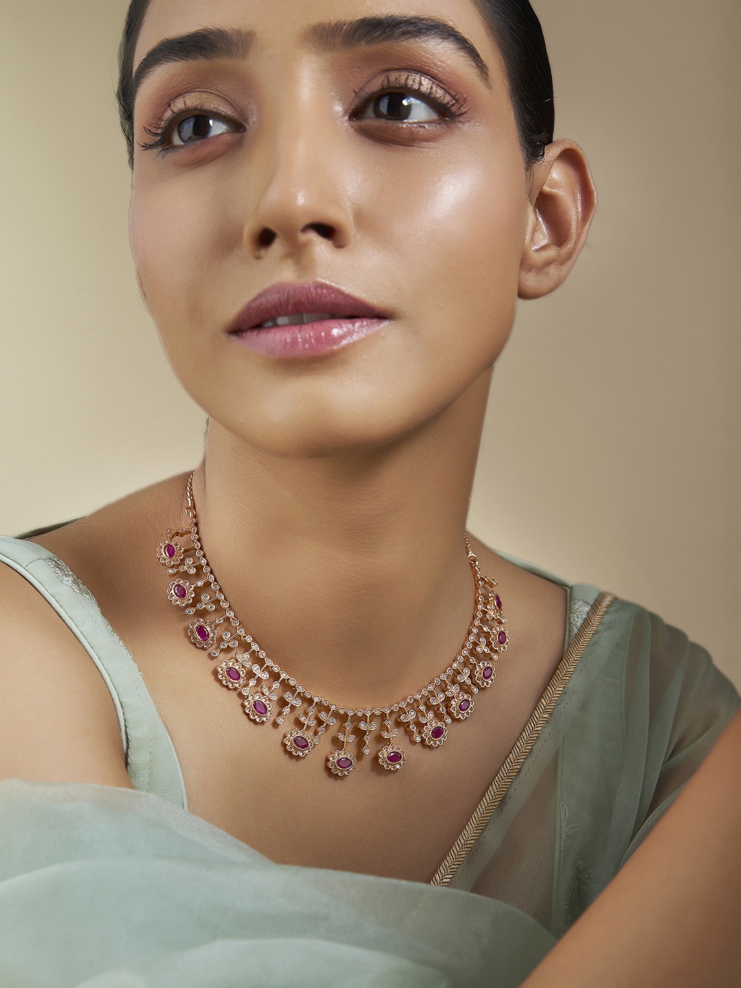 

Kushal's Fashion Jewellery Cubic Zirconia Gold Plated Necklace