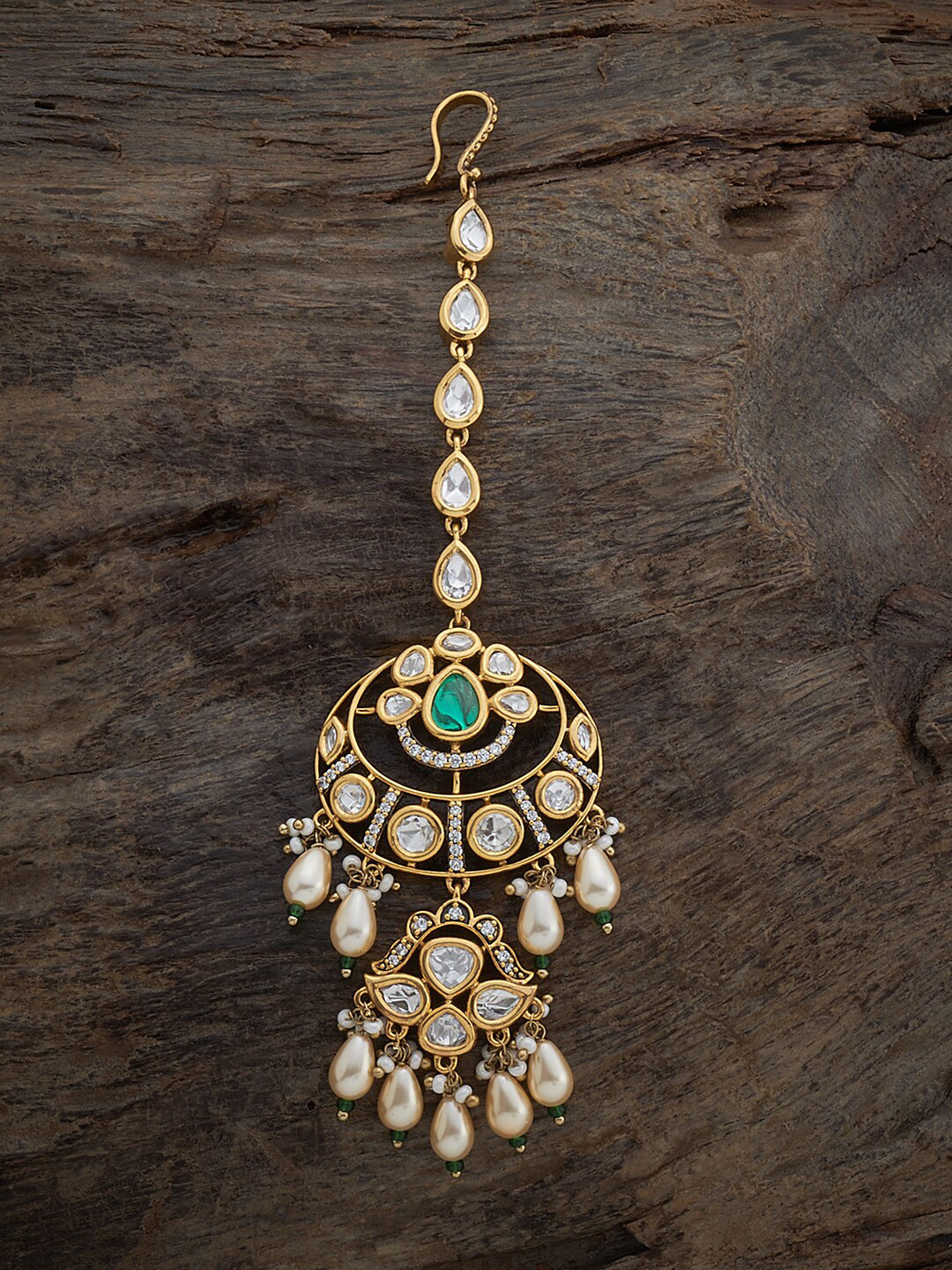 

Kushal's Fashion Jewellery Kundan Studded Maang Tikka, Gold