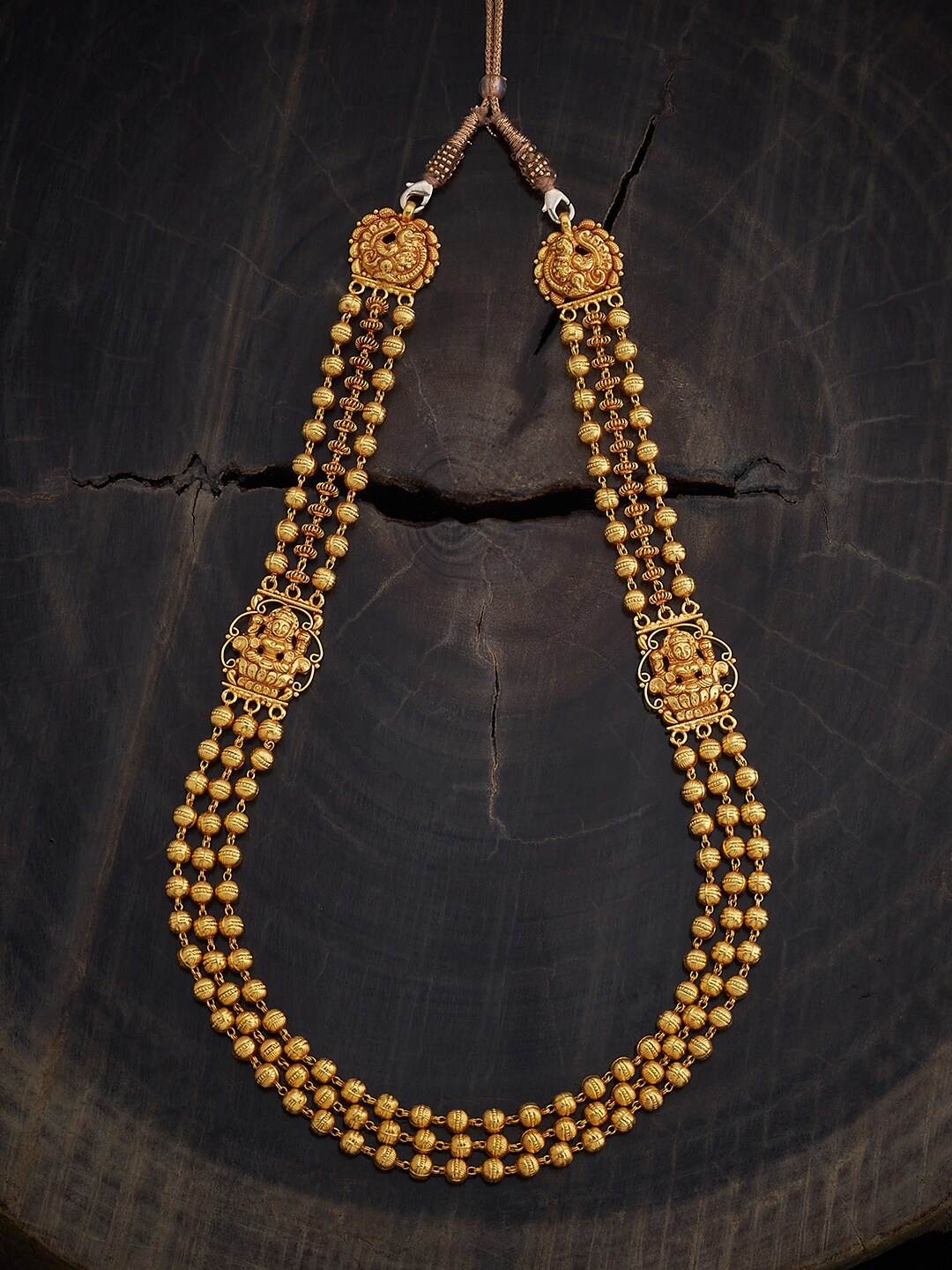 

Kushal's Fashion Jewellery Silver Gold-Plated 92.5 Pure Silver Temple Necklace