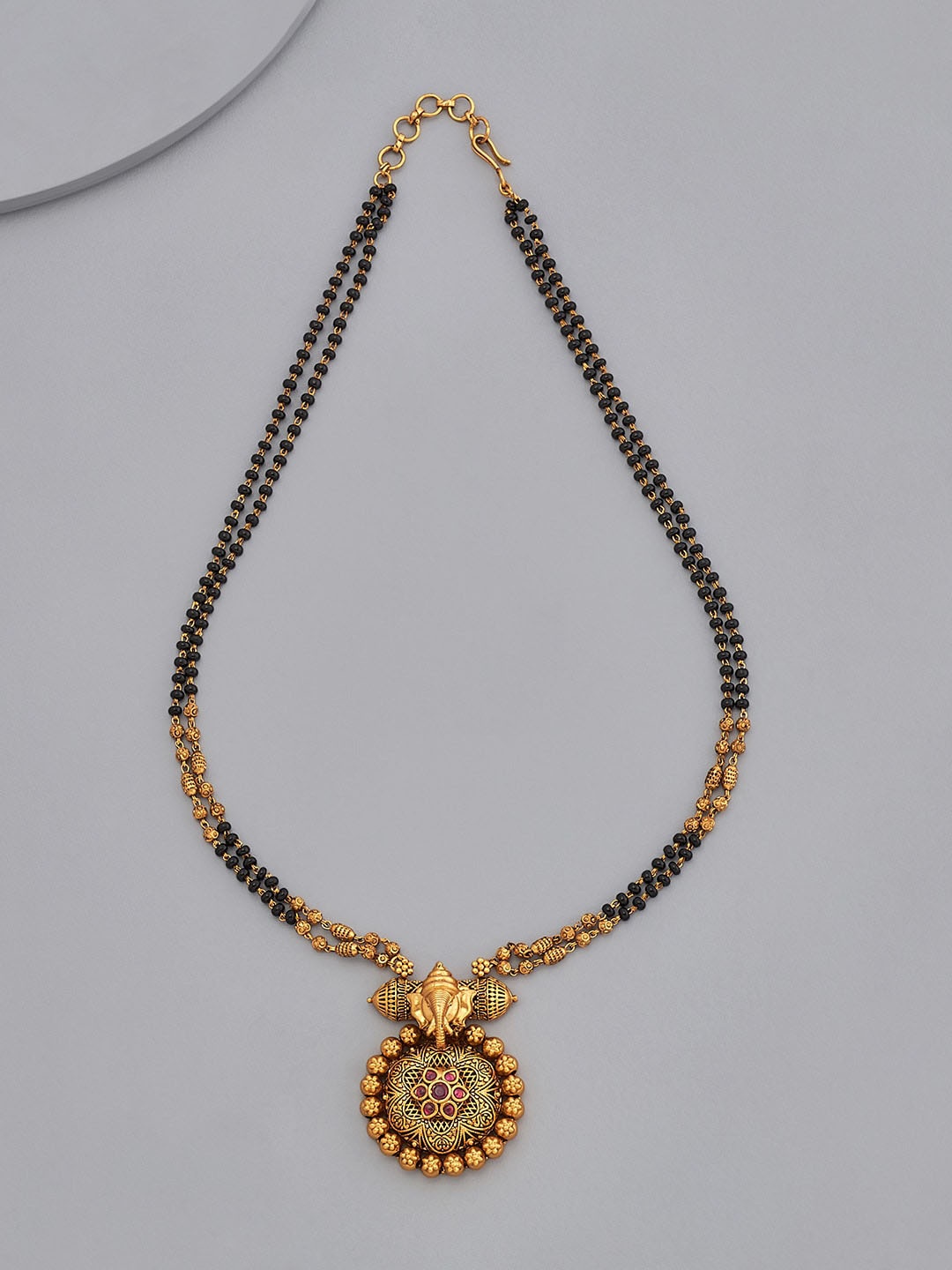 

Kushal's Fashion Jewellery Antique Gold Plated Artificial Stones Mangalsutra