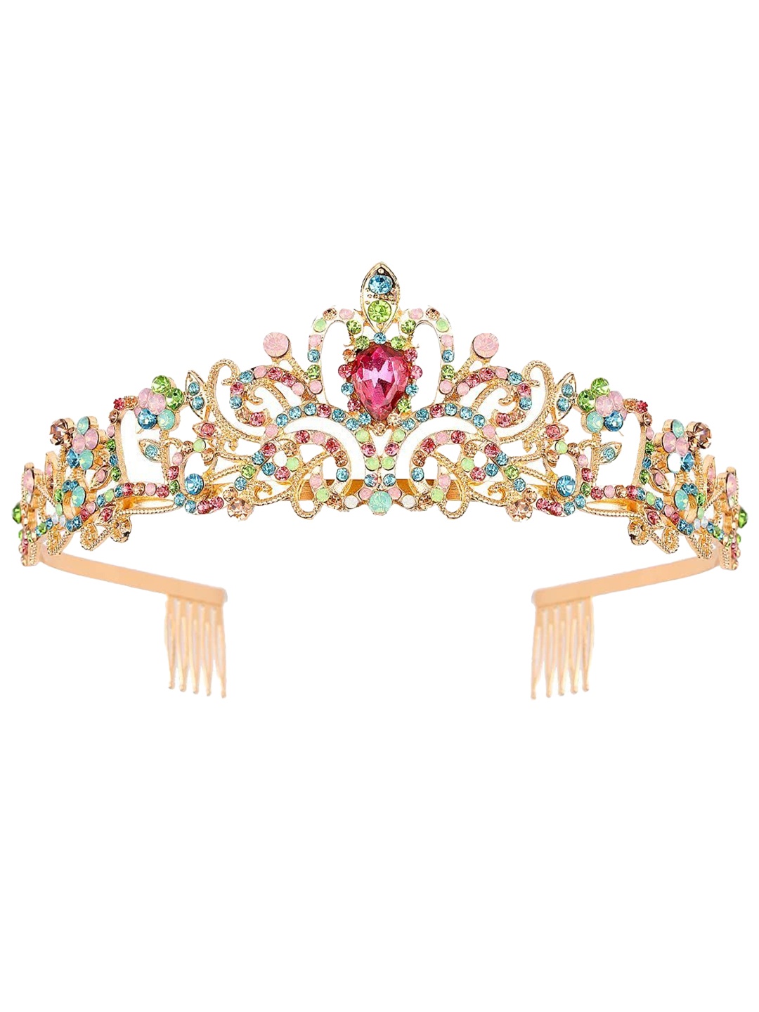 

SYGA Embellished Beaded Tiara, Gold