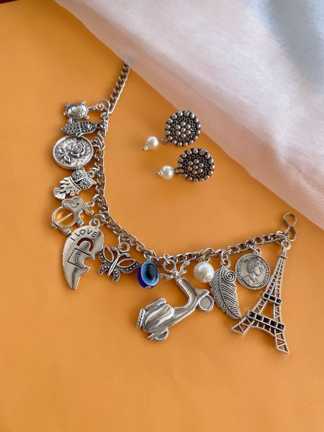

ATIBELLE German Silver Silver-Plated Jewellery Set