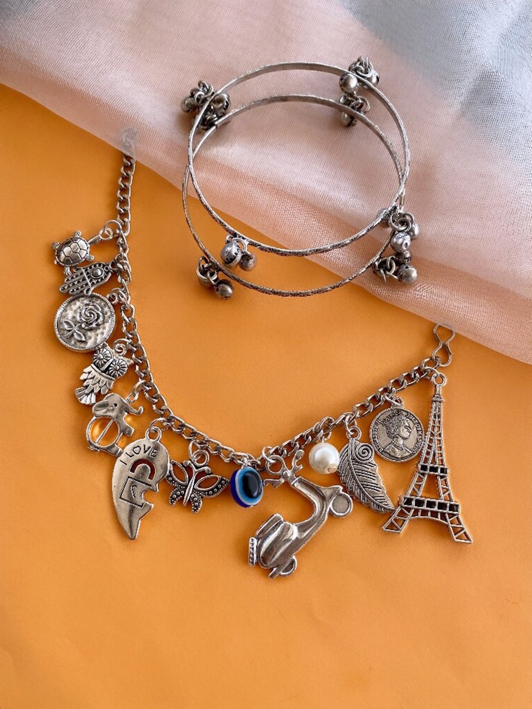 

ATIBELLE German Silver Silver-Plated Jewellery Set