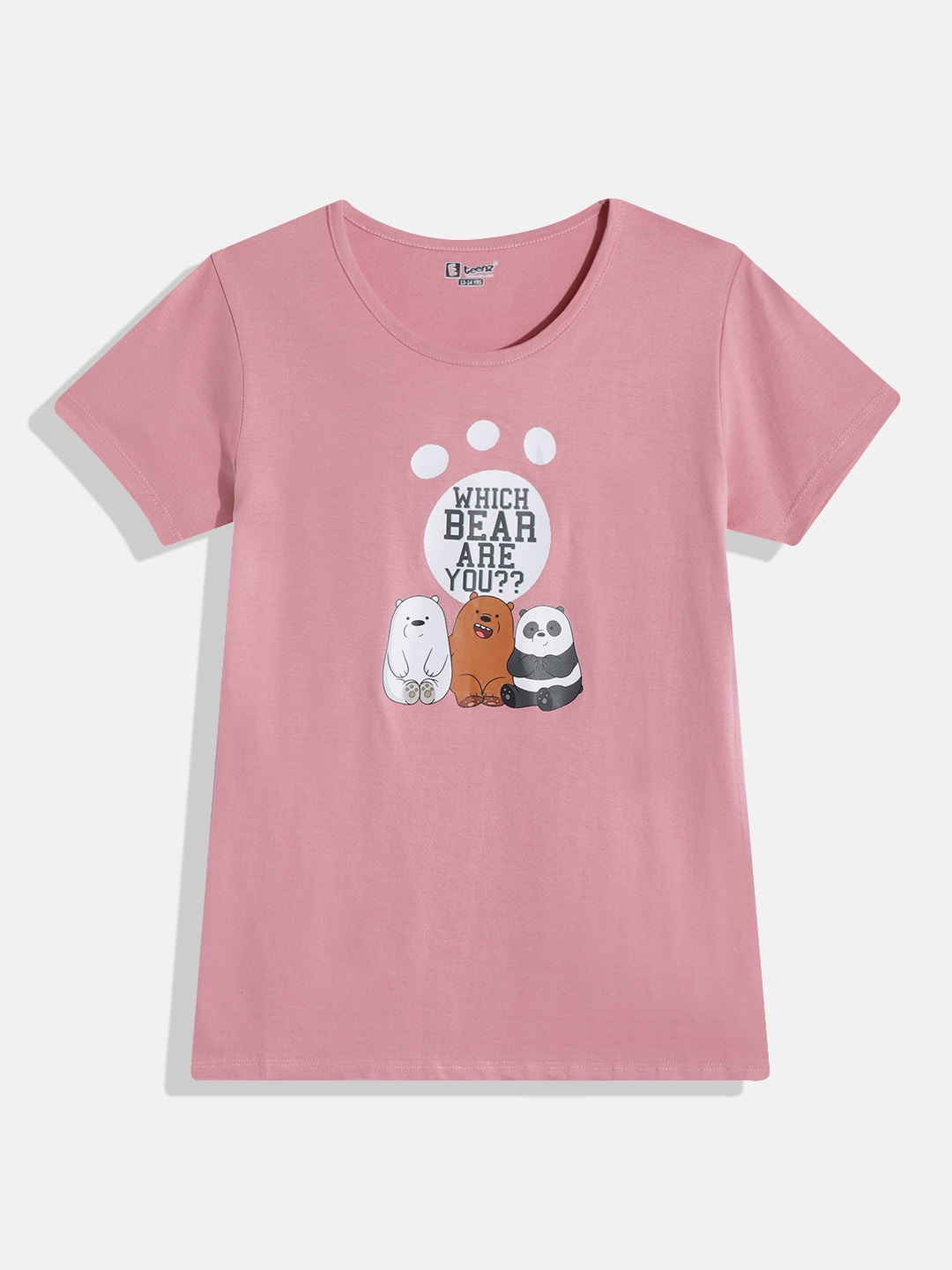

Eteenz Girls Printed T-shirt, Pink
