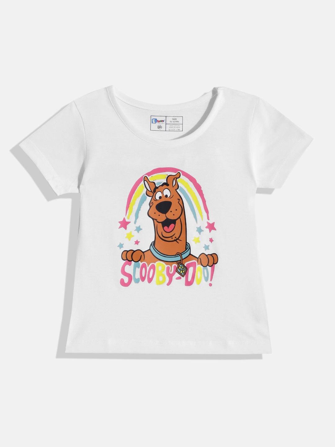 

Eteenz Girls Scooby-Doo Printed Cotton T-shirt, White