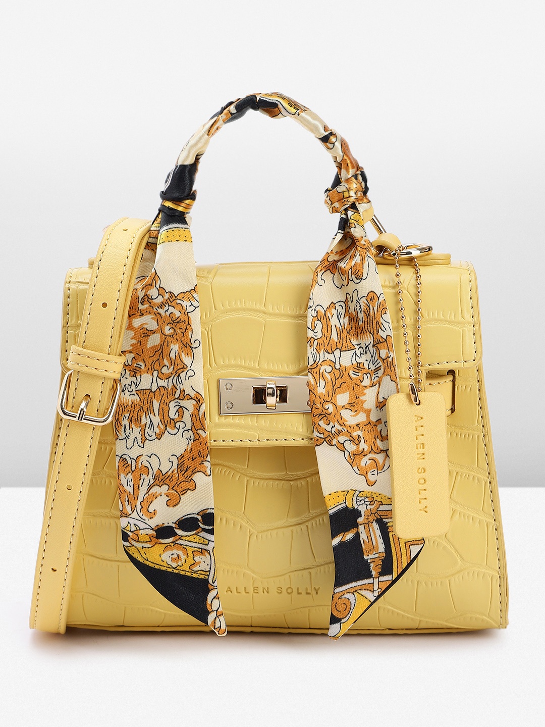 

Allen Solly Animal Textured Satchel, Yellow