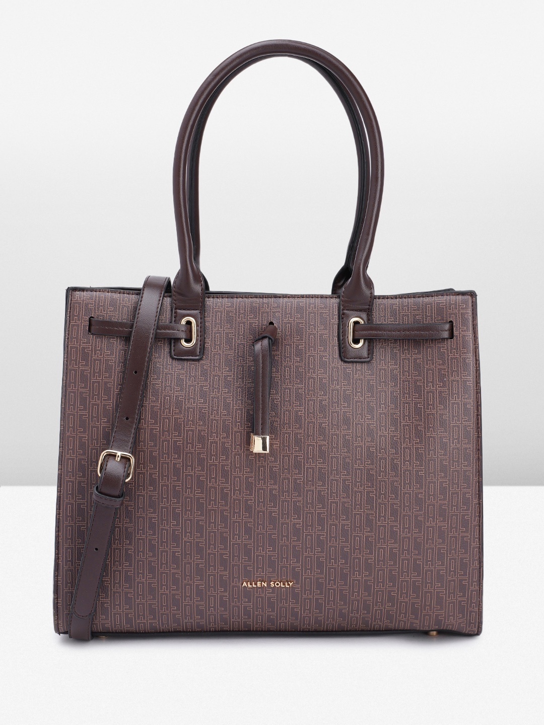 

Allen Solly Brand Logo Printed Structured Shoulder Bag, Brown