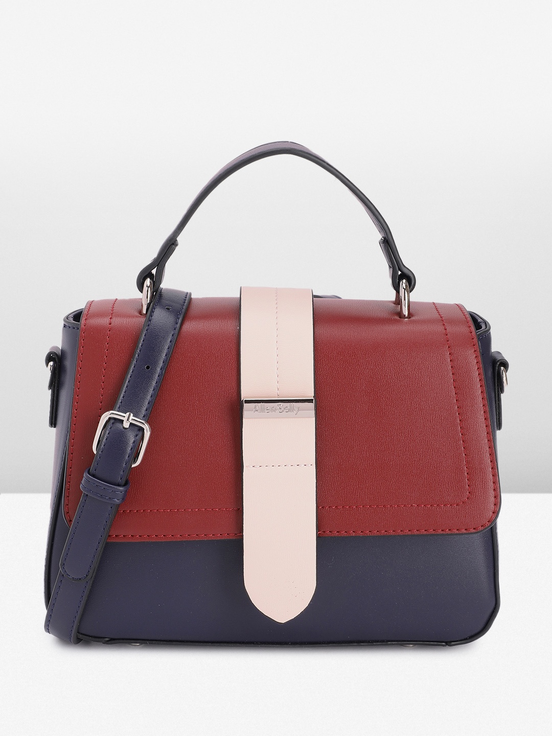 

Allen Solly Colourblocked Structured Satchel, Multi