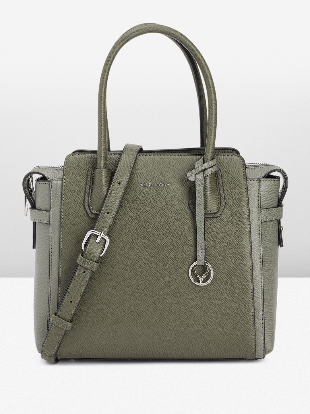 

Allen Solly Textured Handheld Bag, Olive