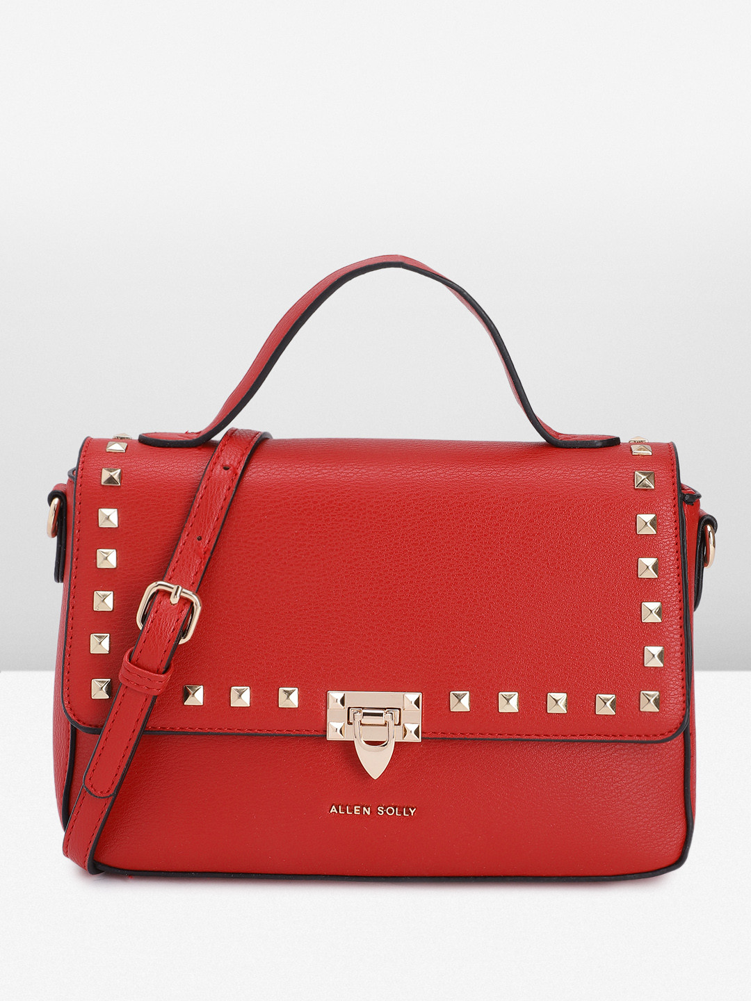 

Allen Solly Textured with Stud Embellishment Satchel, Red