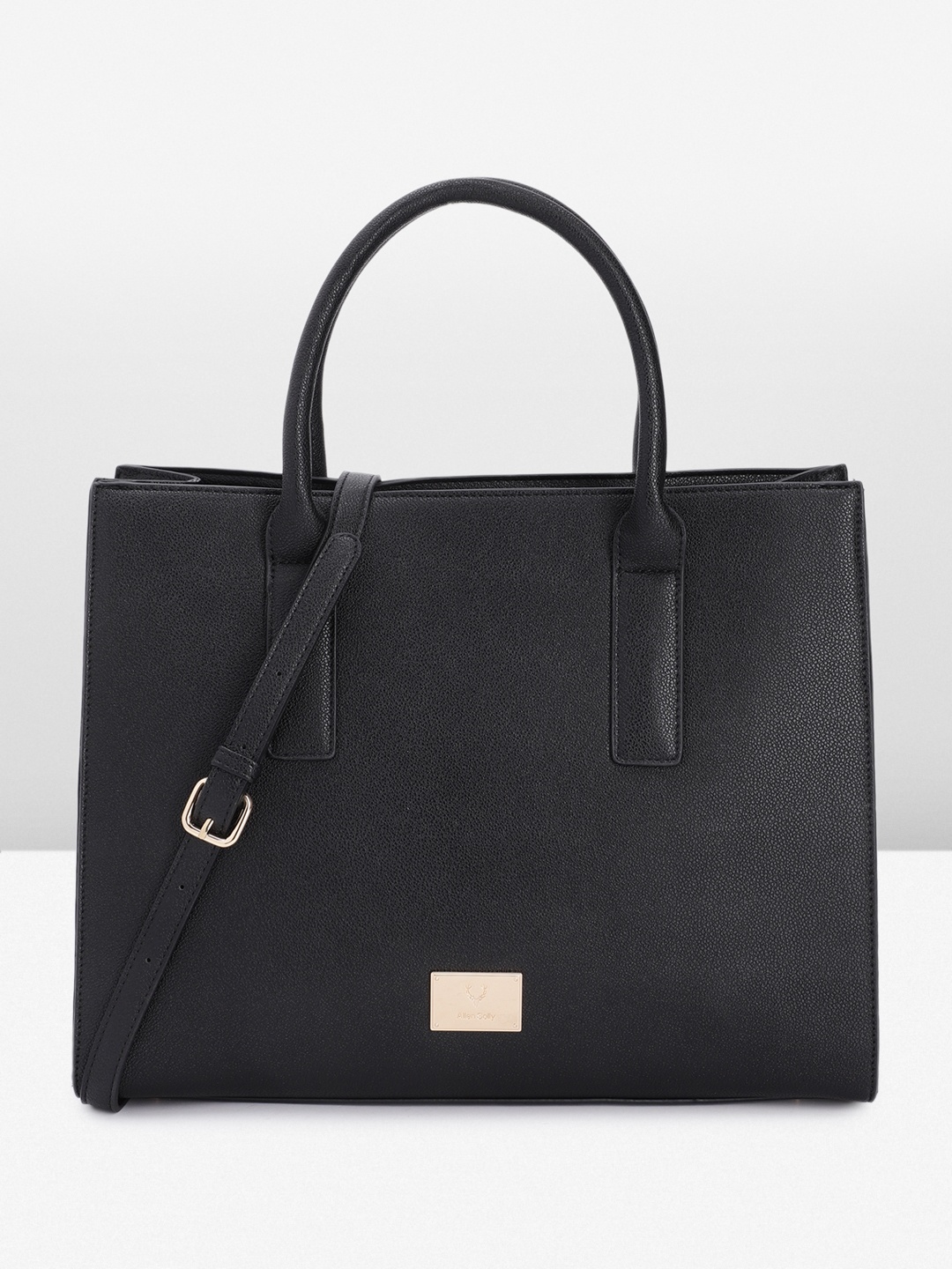 

Allen Solly Textured Laptop Handheld Bag, Black