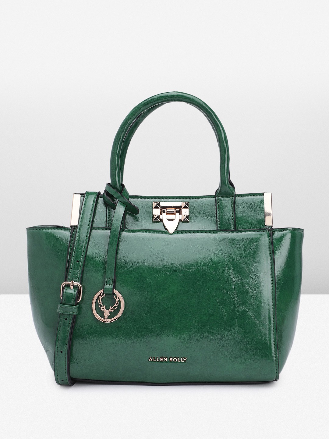

Allen Solly Structured Handheld Bag, Green