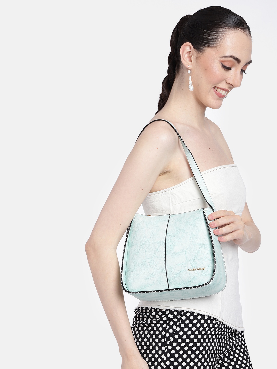 

Allen Solly Textured Shoulder Bag, Sea green
