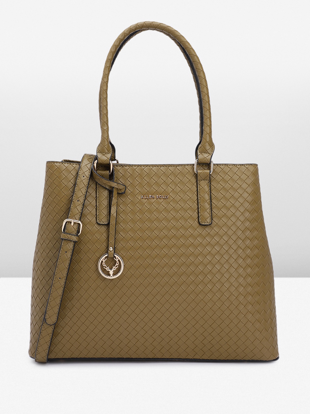 

Allen Solly Woven Design Handheld Bag, Olive