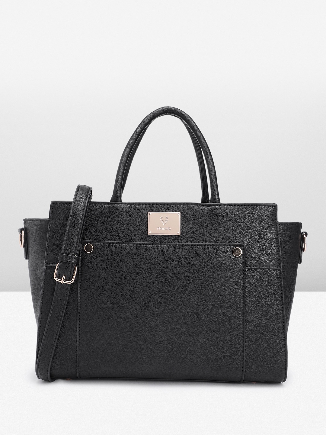 

Allen Solly Textured Handheld Bag, Black