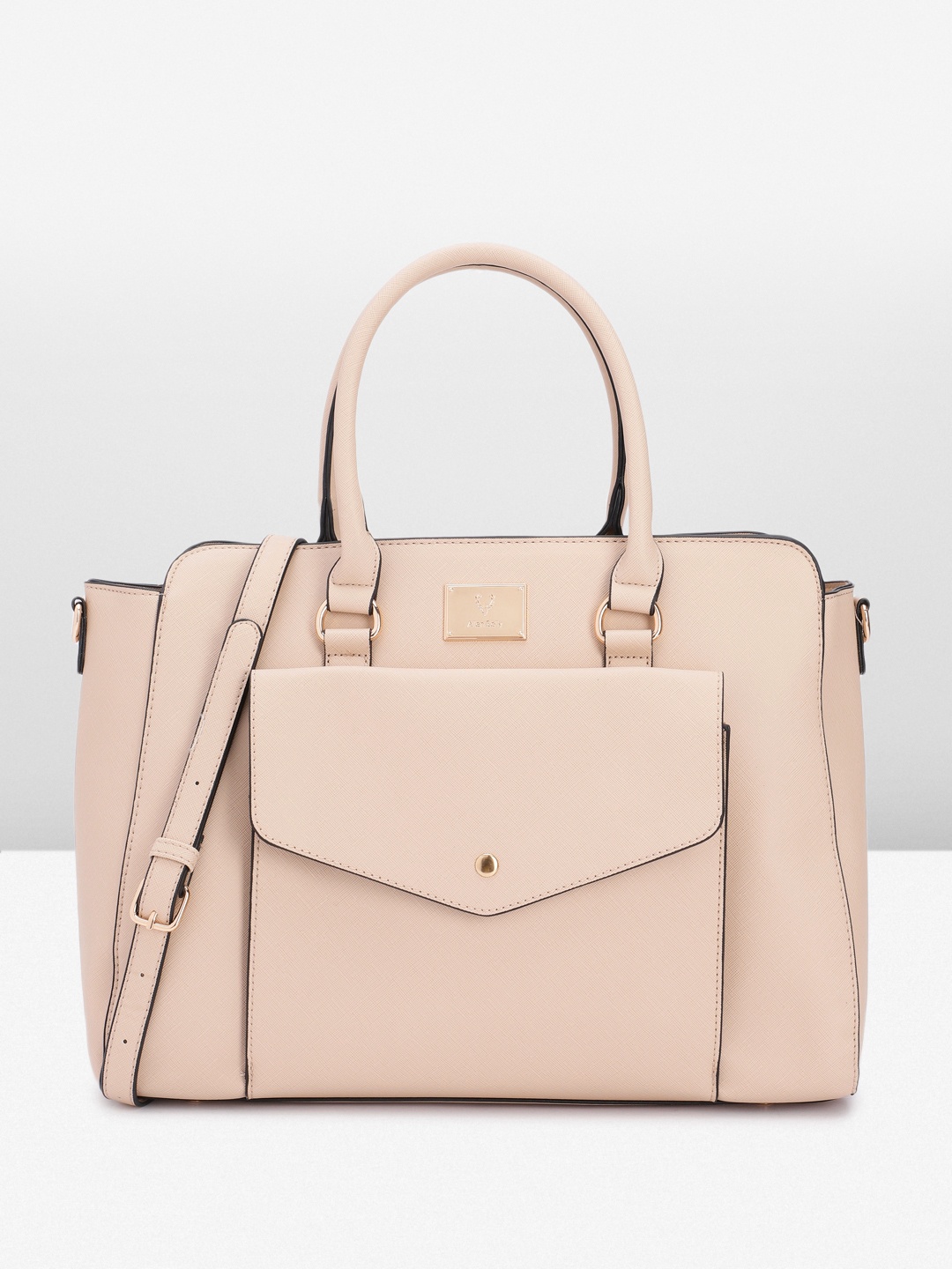 

Allen Solly Textured Laptop Handheld Bag, Nude