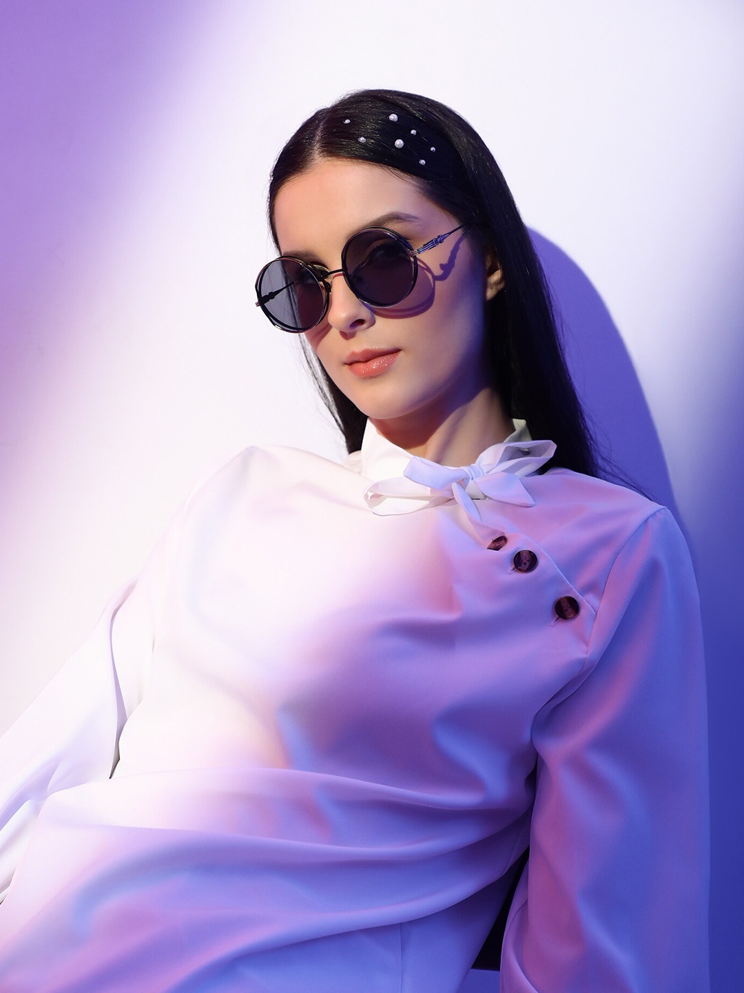 

LULU & SKY Women Round Sunglass TY592-BLACK GREY