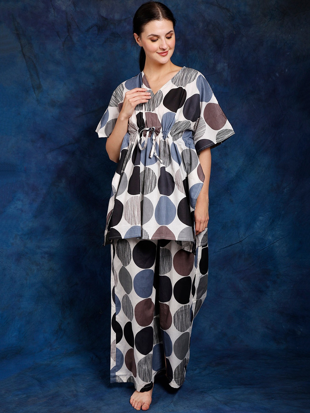 

Exotic India Printed Pure Cotton Top With Trouser, Assorted