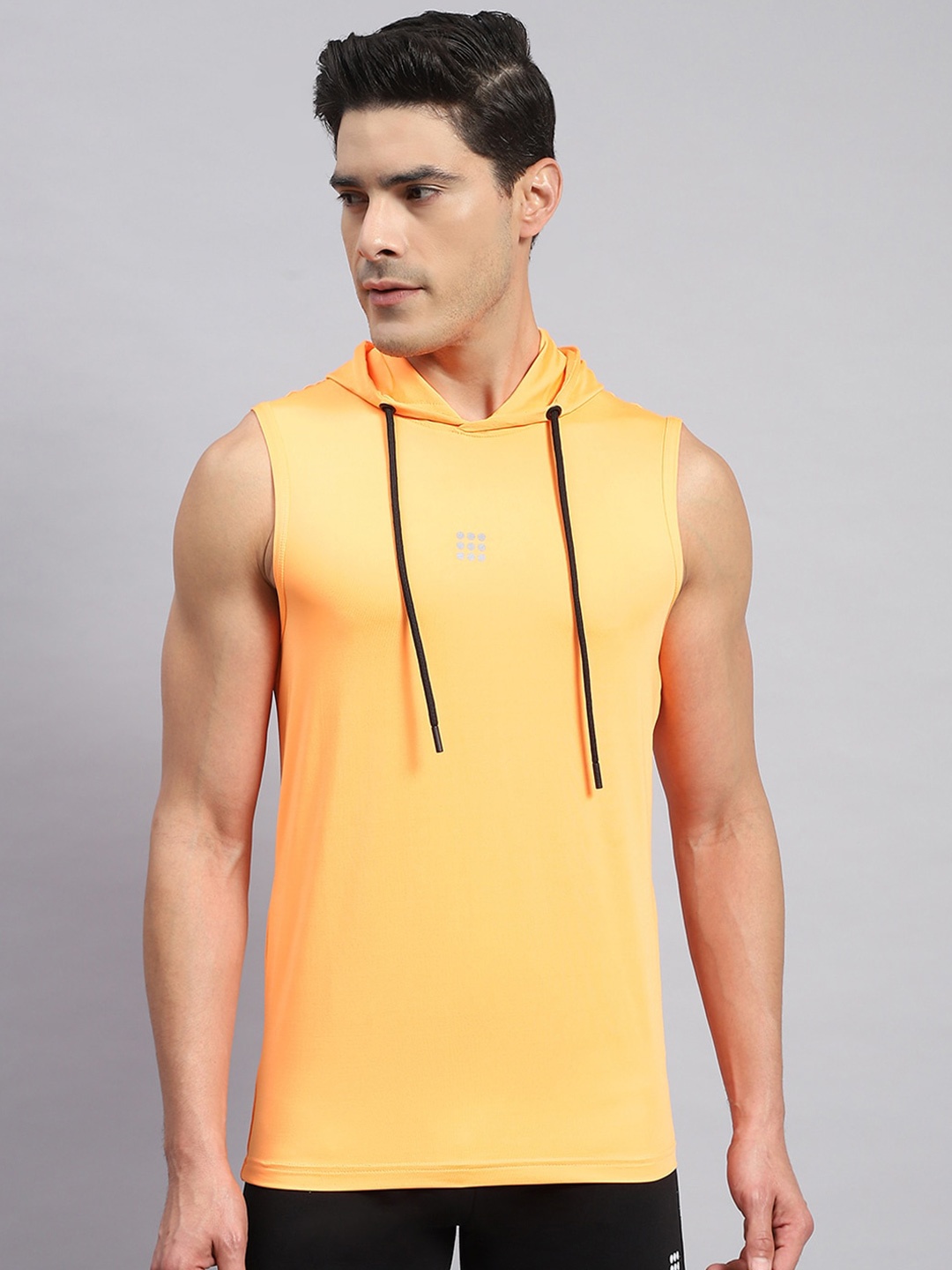 

rock.it Sleeveless Cotton Hooded T-shirt, Orange