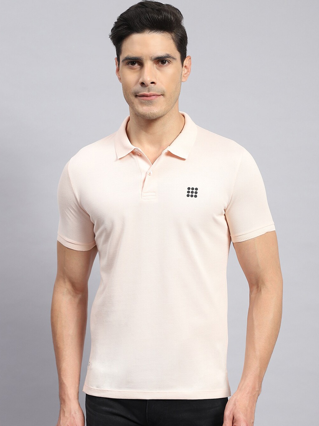 

rock.it Polo Collar Cotton T-shirt, Peach