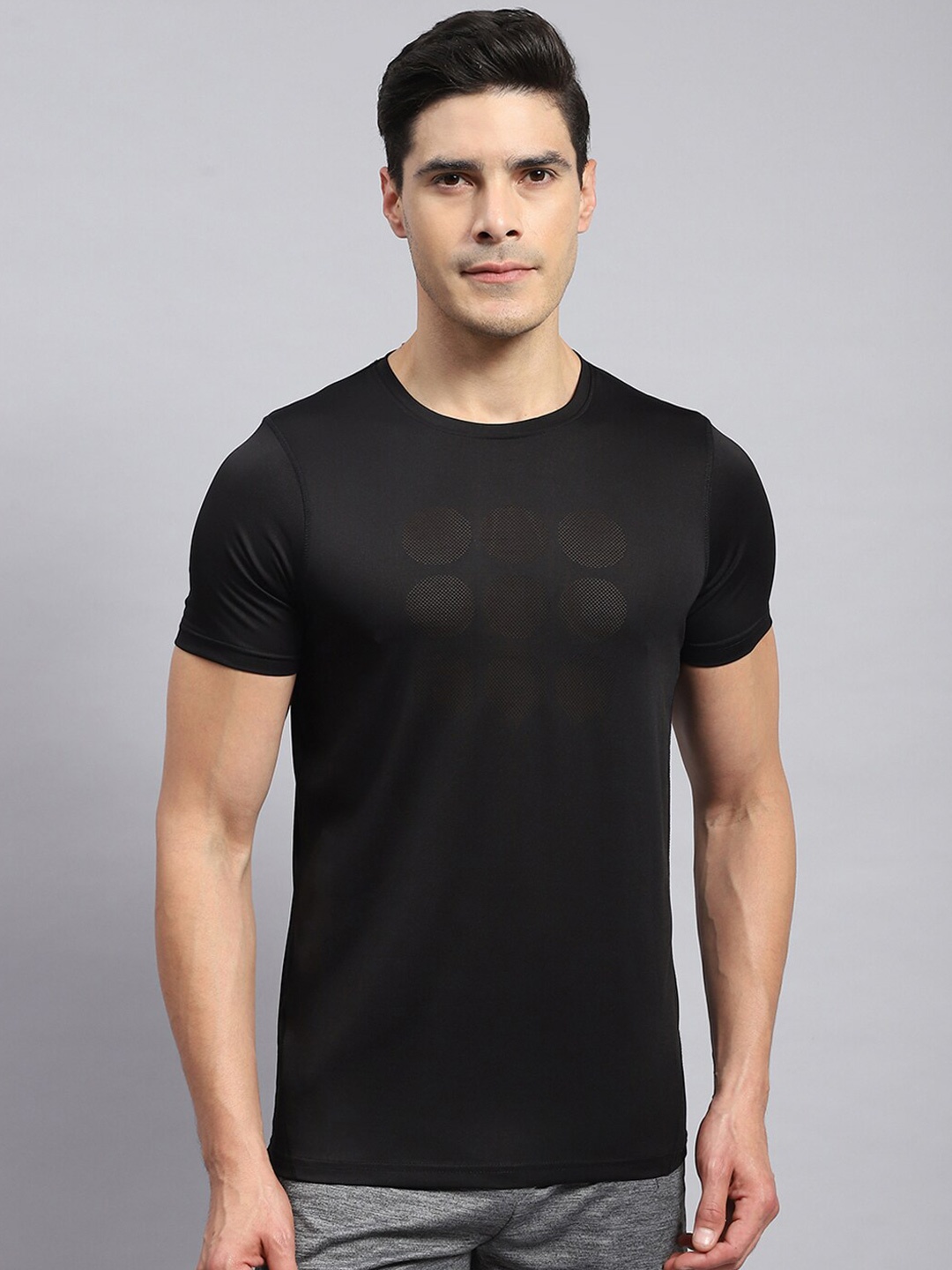 

rock.it Graphic Printed Round Neck Cotton Casual T-shirt, Black